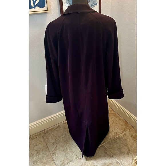 Vintage Preston & York Womens Size 6 Long Pea Coat Duster Overcoat Eggplant - Picture 8 of 10